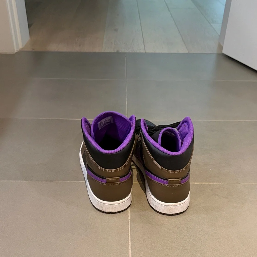 Nike Air Jordan High Top Sneakers Brown Black Purple